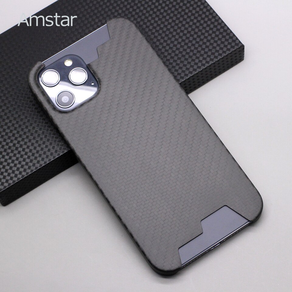 Amstar High-End Carbon Fiber Beschermhoes Hard Cover Voor Iphone 12 Pro Max Pure Koolstofvezel Telefoon Case voor Iphone 12 Mini