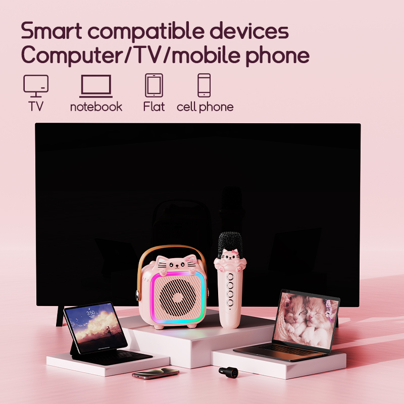 Karaoke Machine 5.3 Bluetooth Speaker System 3D Surround Speakers Wireless Microphones Home Family Singing Children's Kids