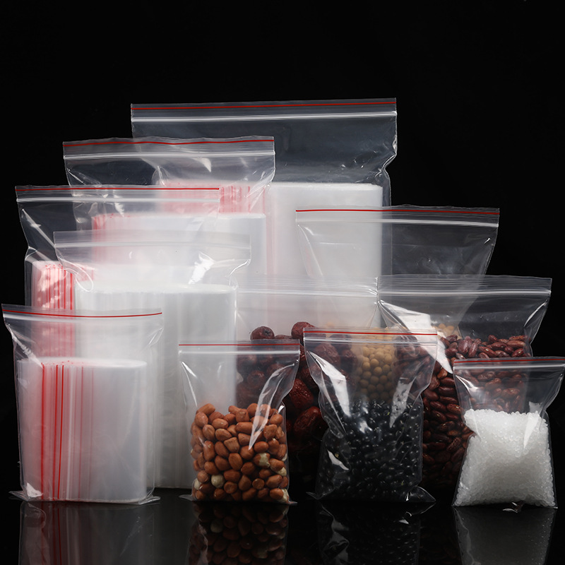 Små plastposer med glidelås, gjenlukkbare gjennomsiktige poser, vakuumpose med gjennomsiktige poser, plastpose med glidelås