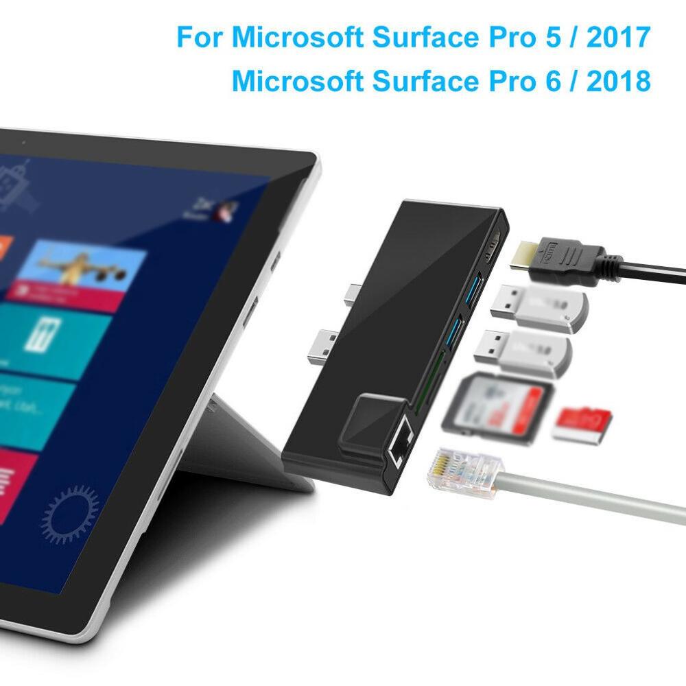 Hub USB Docking Station Per Microsoft Surface Pro HDMI 4K Converter SD/TF Docking Station Splitter Adapter HUB USB