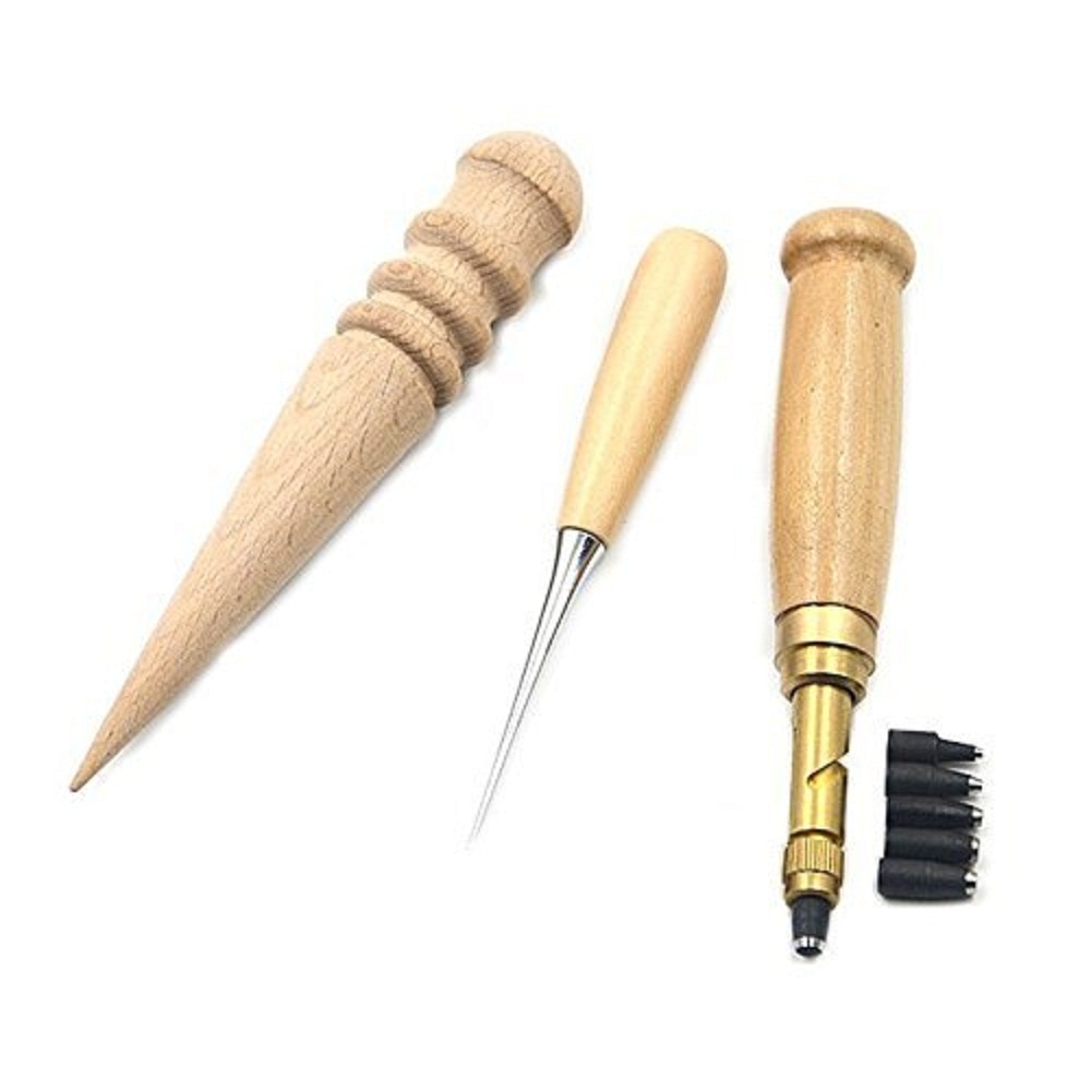18Pcs/set Leather Craft Punch Tools Kit Stitching Carving Working Sewing Saddle Groover Leather Working Tools For Craft Man