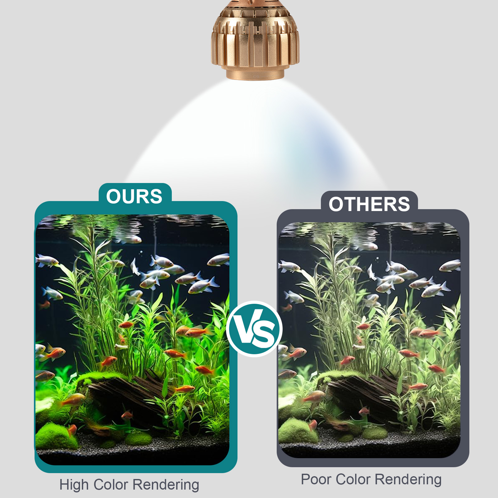 Luces de plantas de cultivo para acuario, luz LED de 3 colores, brillo ajustable, luz de pecera para tanque plantado de agua dulce