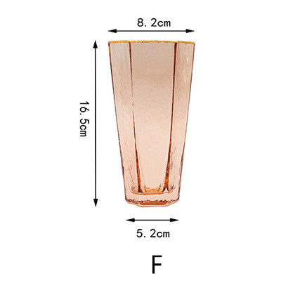 Kieliszek robić wina młotek kieliszek robić szampana bezołowiowa luksusowa złota krawędź kubek wody czerwone wino czara Whisky koktajl akcesoria robić baru domowego: F