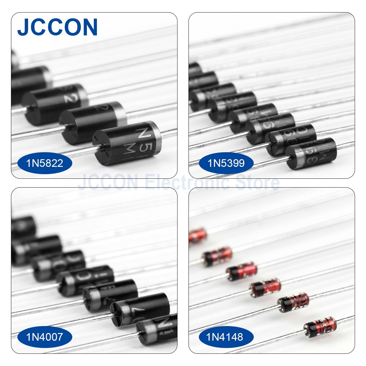 100Pcs DIP Diode Fast Switching Schottky Diode Kit Set 1N4007 FR107 FR207 1N5819 1N5399 1N5408 1N5822 8Values