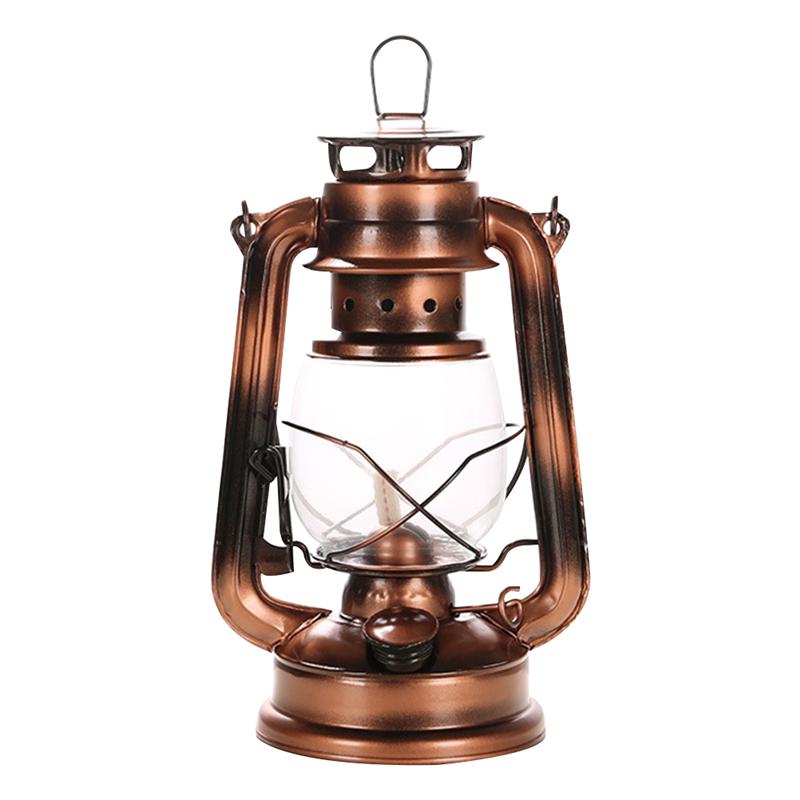 Lámpara de queroseno clásica Vintage nostálgica, farol Retro de parafina, luz de emergencia salvaje para campo de 24,5 cm de altura, 1 ud.: Default Title