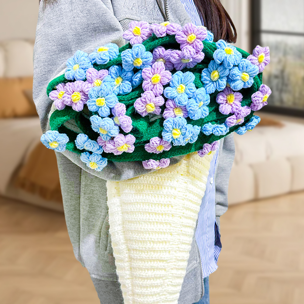 Blumenstrauß-Decke, DIY gehäkelte Decke, handgefertigt, gehäkelte Blumendecke, Rosenstrauß-Decken, weiche Strick-Überwurfdecken