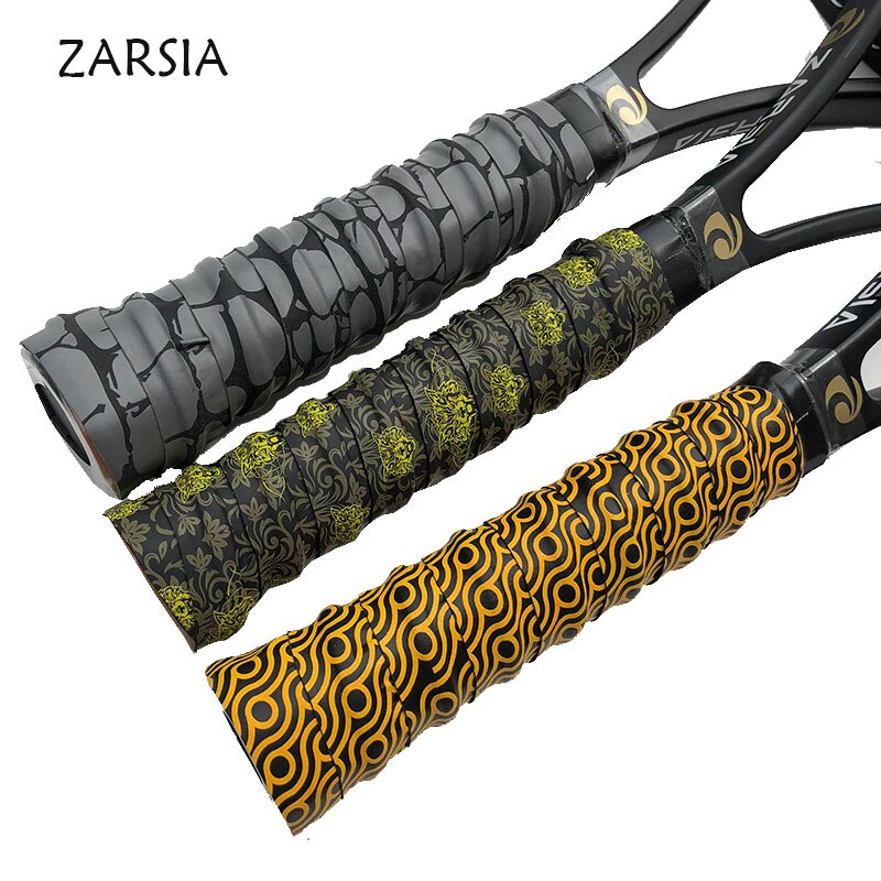 2 stuks retail zarsia antislip bedrukking eva-keel badminton overgrips tennis racket overgrips vishengel grips