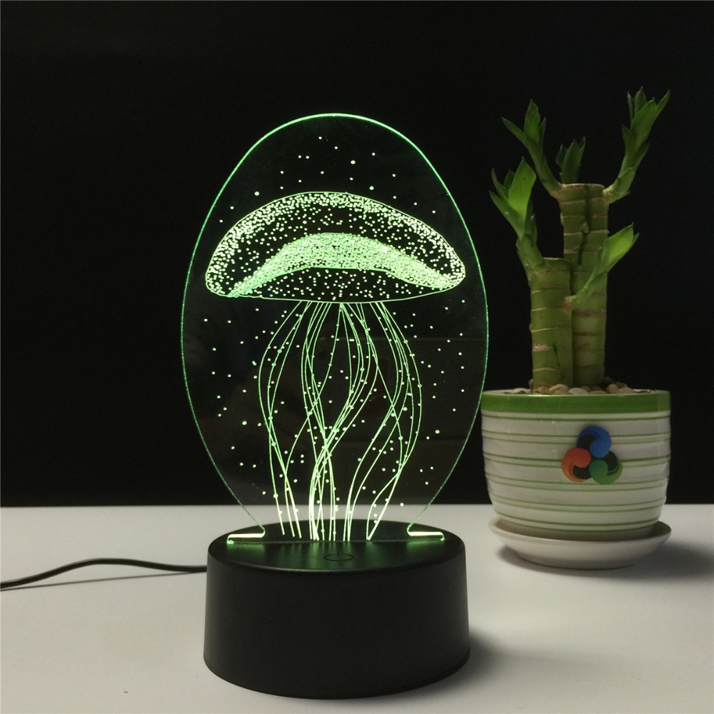 Night Light LED Lamp Jellyfish 3D Visual Illusion ... – Grandado