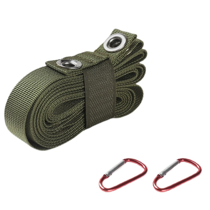 3.15m High Nylon Extension Cord Rope Multifunction Outdoor Camping Tent Canopy Lanyard Hanger Campsite Strap Camp: Army Green
