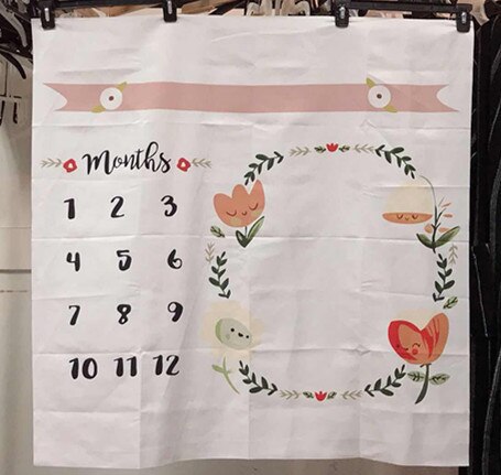 Baby Baby Milestone Deken Foto Fotografie Prop Dekens Achtergrond Doek Kalender Bebe Jongen Meisje Foto Accessoires 100x100cm