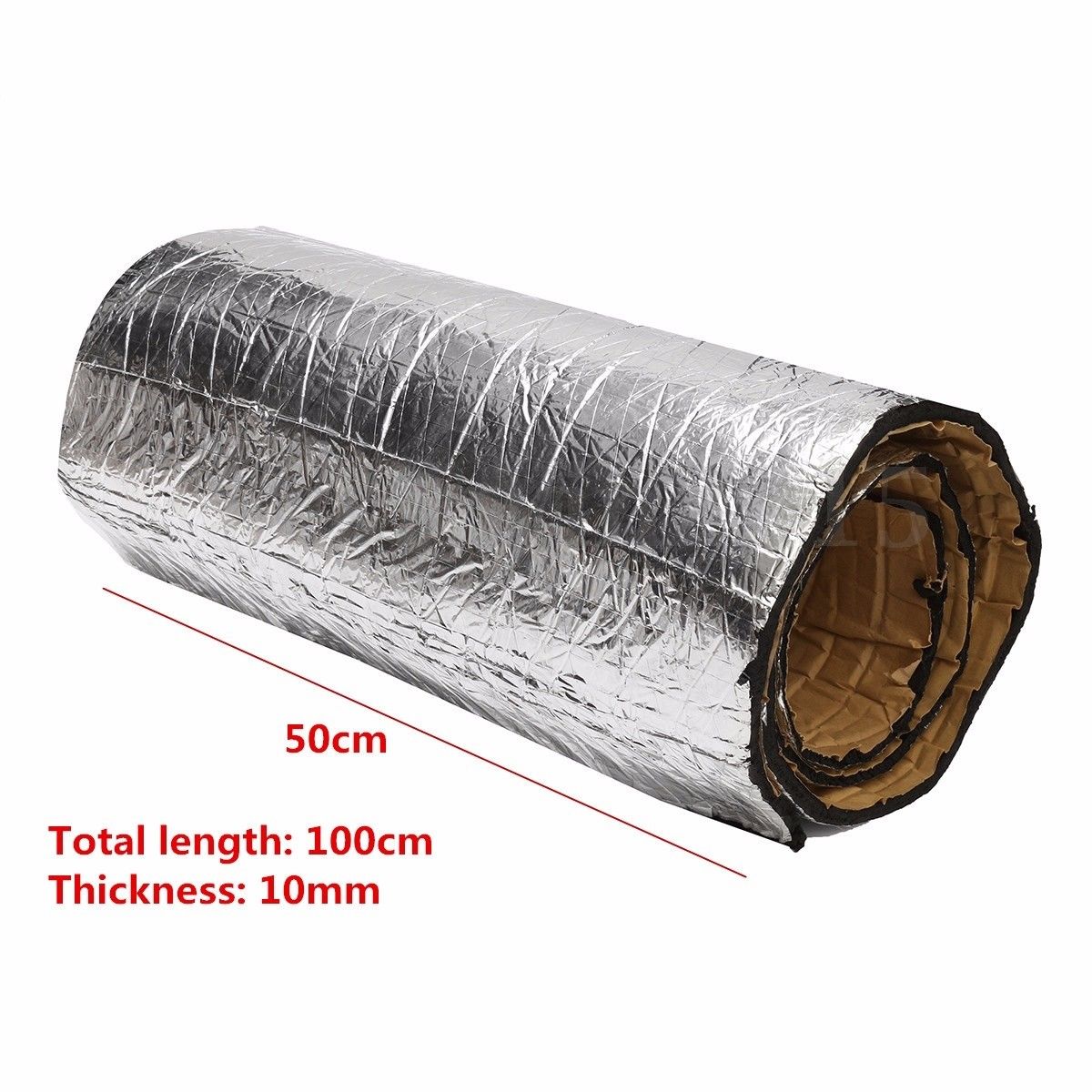 Aislamiento acústico de espuma de celda cerrada, esterilla de calor de 10mm, absorción de sonido y almohadilla de aislamiento térmico, 1 unidad, 50x100cm