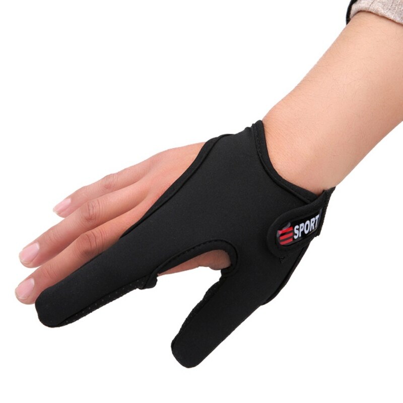 Guantes de pesca de 2 dedos, guantes de pesca transpirables para exteriores, antideslizantes, para dedo pulgar e índice: Negro