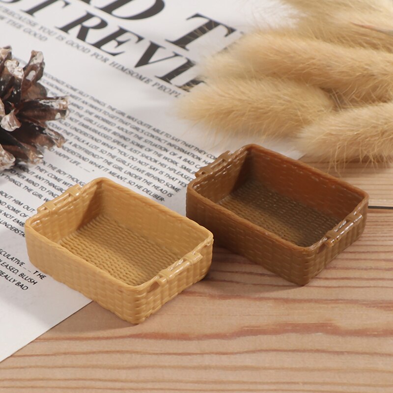 1 Pc 1/12 Scale Mini Dollhouse Miniature Resin Food Storage Basket Model Accessories Toys