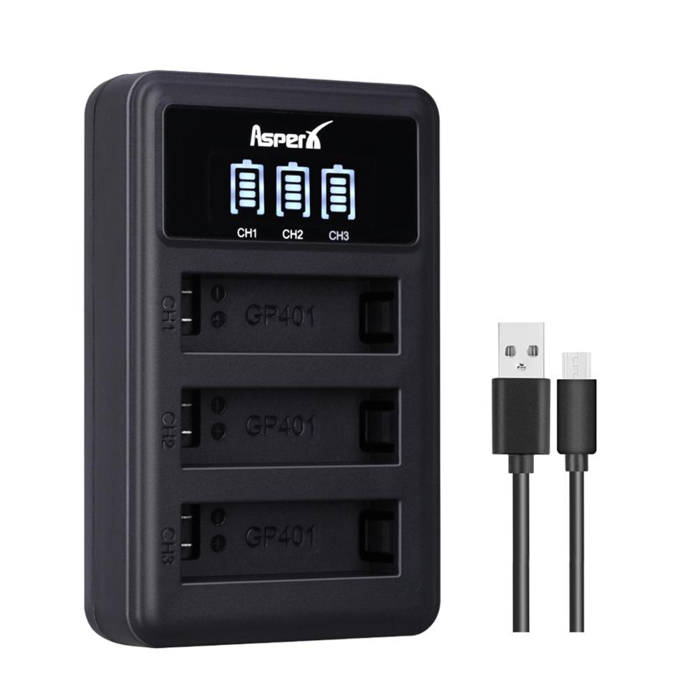 Batería de AHDBT-401 de 1500mAh para Gopro Hero 4, batería AHDBT401 AHDBT 401 + LED de 3 puertos, Cargador USB para cámara GoPro Hero4 HERO4, 4 Uds.: 1 Charger