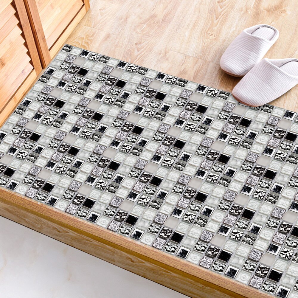 Mosaic Tile Stickers Glossy Wall Tile Transfers Stickers For Kitchen Bathroom Floor Furniture Renovation Decals Vinyl Wallpaper