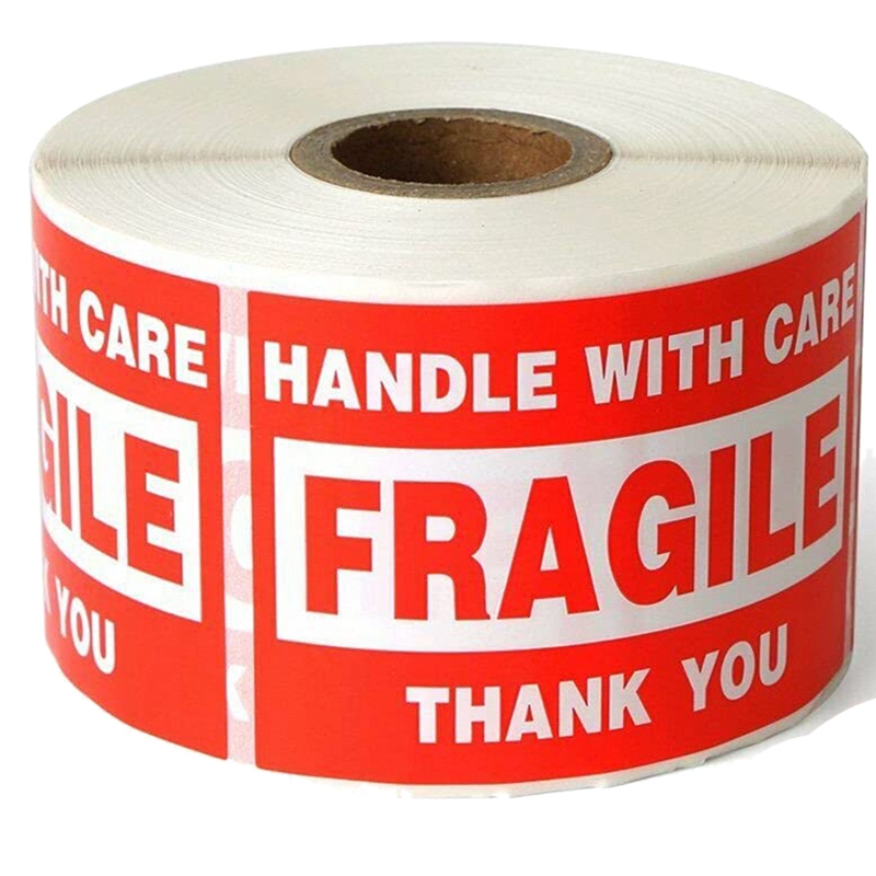 Fragile Stickers 2 X 3 Inch Fragile - Handle With Care - Thank You Warning Packing Labels (500 Labels / Roll): green