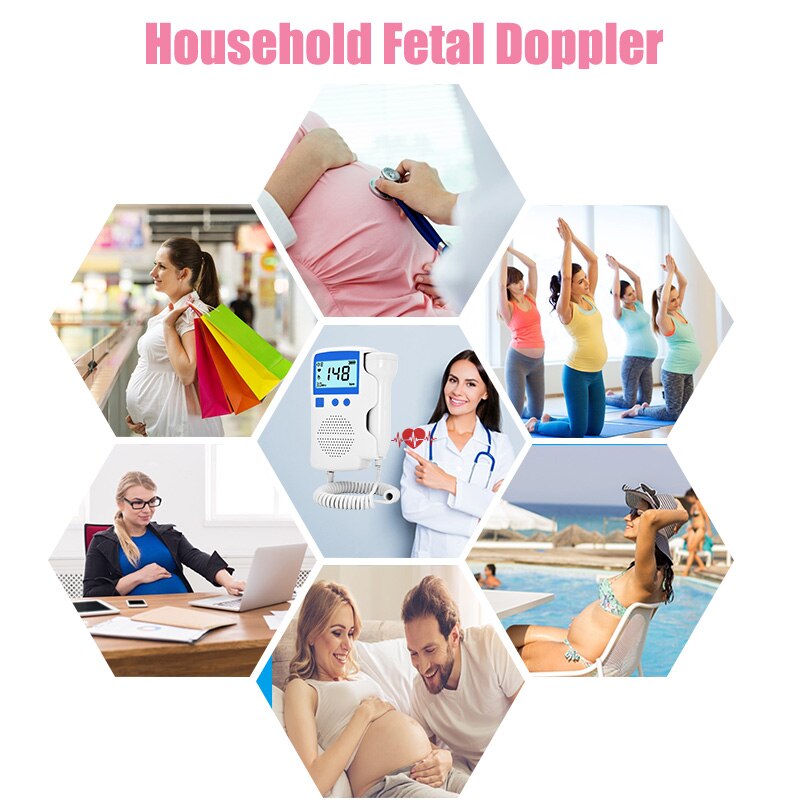 Detector de ritmo cardíaco Fetal para bebés, Monitor Fetal portátil de 3,0 MHz para el embarazo bebes estetoscopio ultrasonido doppler fetal embarazada ecografo portatil hogar sonar fetal monitor escuchar latidos bebe