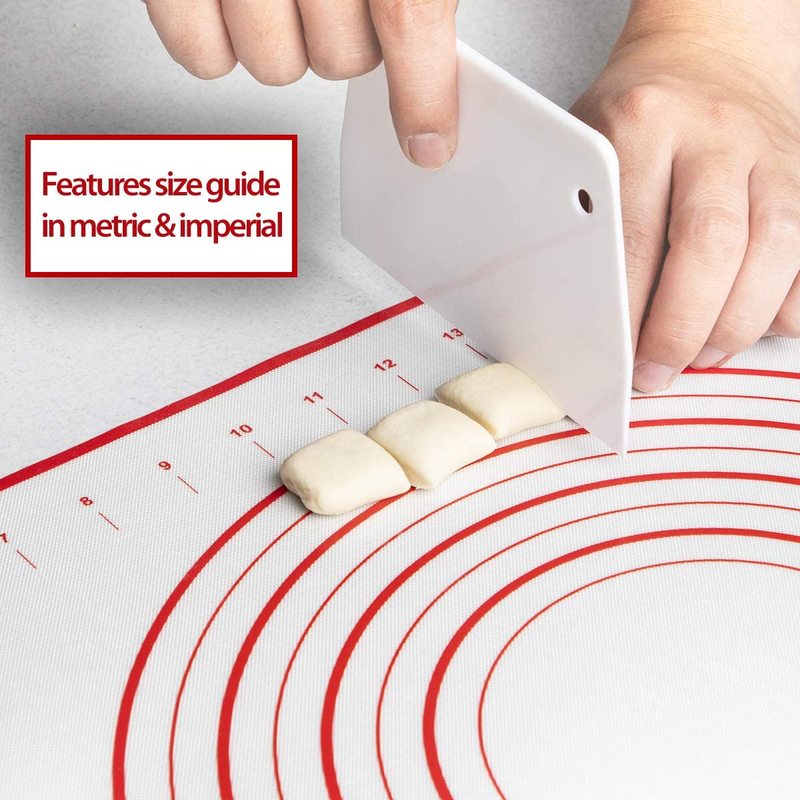 Silicone Pastry Baking Mat Extra Large Non Slip with Measurement Non Stick Baking Dough Rolling Mat Pizza Cookies Kneading Matts