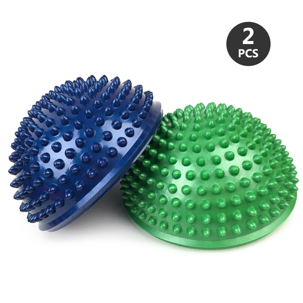Inflatable Yoga Foot Massage Ball 16CM Massage Balance Pods Body Rolling Foot Wakes Spiky Point for Gym Fitness Pilates: blue and green