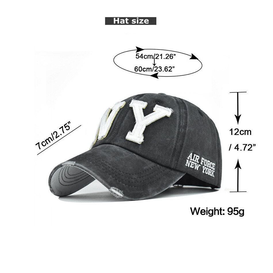 Katoenen Baseball Caps Voor Mannen Borduren Brief N Y Pet Streetwear Snapback Vrouwen Hoed Retro Casual Cap