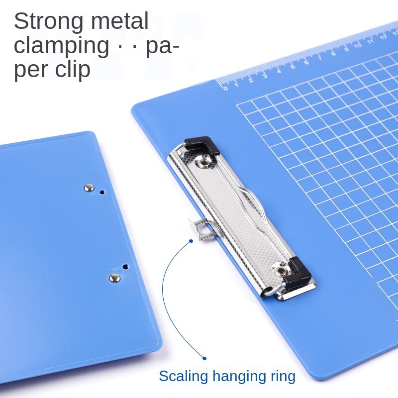 Papelería de oficina A4 / A5 tablilla tablero de densidad tablero de escritura Metal Carpeta de aluminio Clip archivo menú de plástico Carpeta para facturas