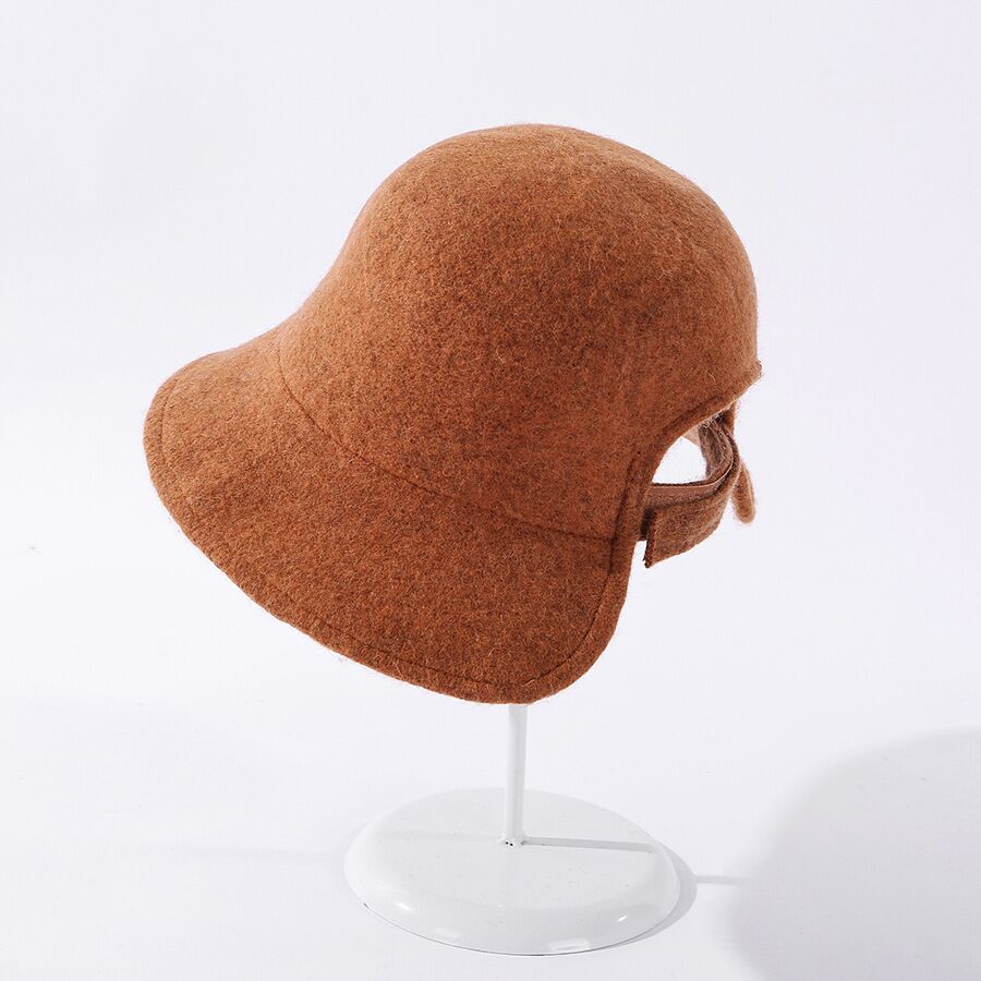 Vrouwen Herfst Winter Wol Gebreide Visser Hoeden Vintage Effen Kleur Elegante Temperament Bob Emmer Hoed Vrouwelijke: caramel