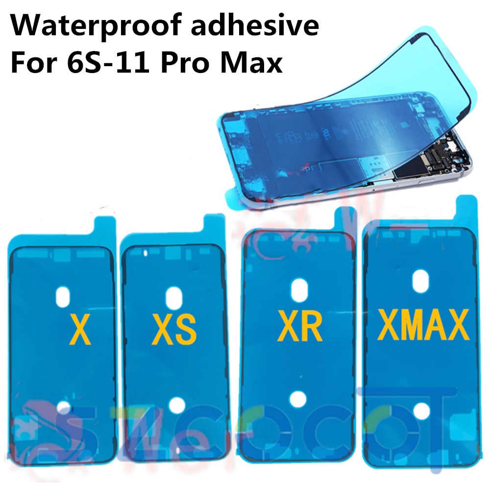 10Stck oben Wasserdichte Aufkleber Für iPhone 6S 7 8 11 Profi Plus X XS MAX XSM XR LCD Anzeige Rahmen Lünette Dichtung Klebeband Kleber 3M Klebstoff