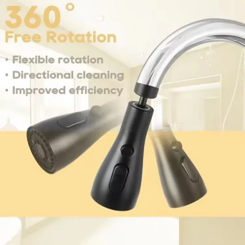 3 tilstande køkkenarmatur sprøjtehoved vandbesparende 360 ° drejelig kugledyse haneadapter vask reservedele køkkentilbehør