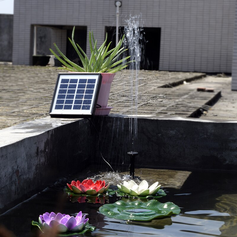 Zonne-energie Fontein 6V 1.5W Vogel Bad Drijvende Watering Pomp Met 3 Sprinklerkoppen Voor Vijver decoratieve Fontein