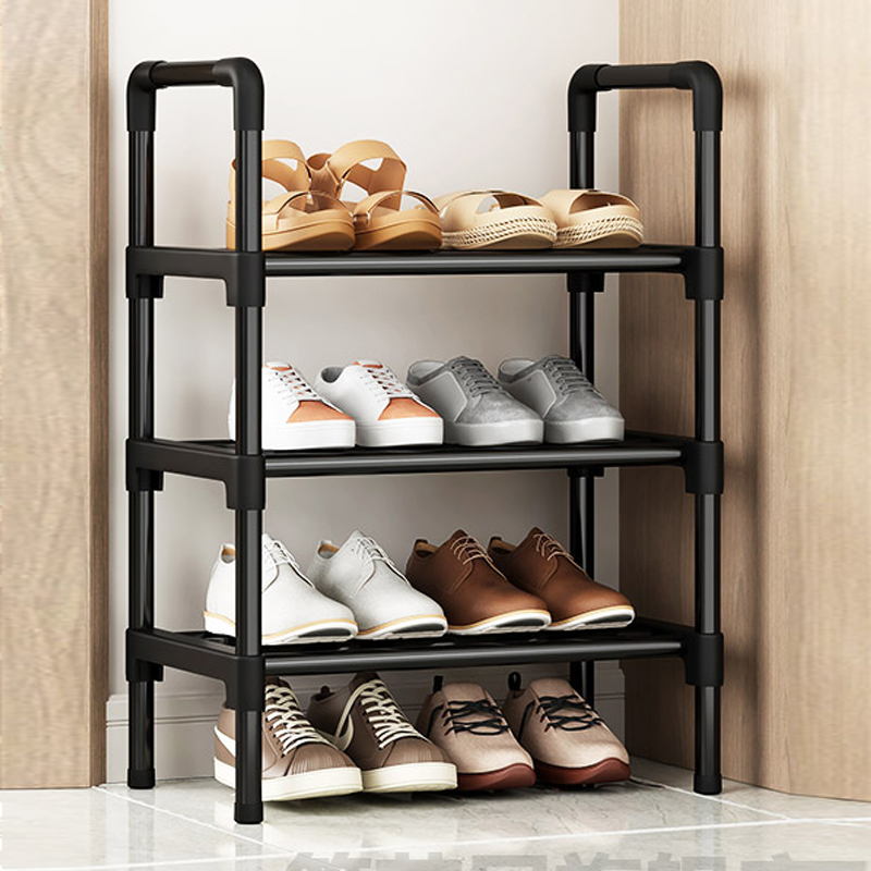 Black Elevated Shoe Rack Small Simple Multi-layer Shoe Cabinet Home Entrance Rental Housing Dormitory Storage Rack: Light Grey