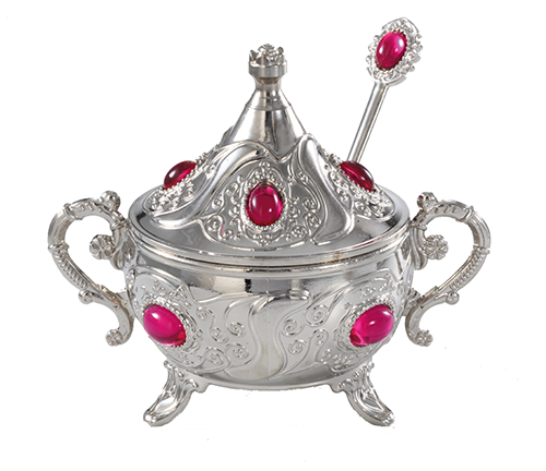 Sugar Bowl with Spoon 5 Different Colors Presentation For Sugar Presentation Silver Plated 135