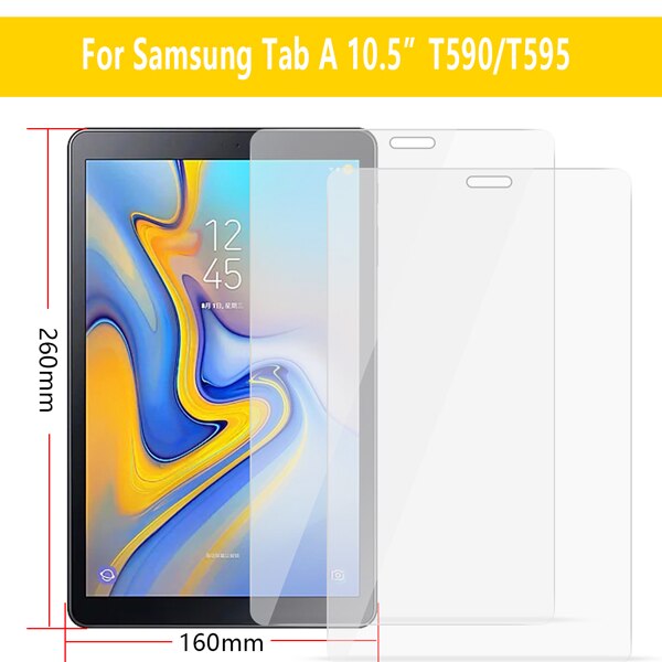 Protector de pantalla de vidrio templado para móvil, Protector de pantalla de vidrio templado para Samsung Galaxy TAB S6 10,5 S4 S5E T720 T860 T835 T590, 2 uds.: for SM-T590