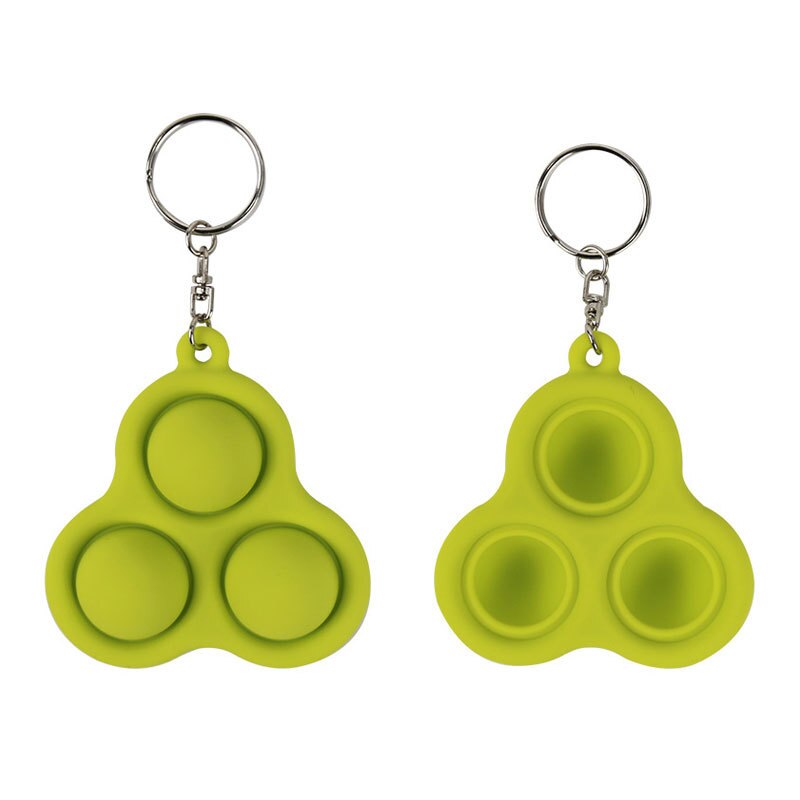 1pcs Simple Dimple Fidget Toys Dimples Key Chain Anti Toys Stochastic Carries Convenient Stress Reliever Toys: Green