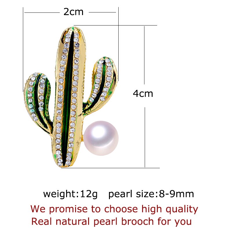 ZHBORUINI 2019 Nuovo Perla Naturale Spilla di Cactus Perla Breastpin Gioielli di Perle D&#39;acqua Dolce Per Le Donne Accessori Regalo di Compleanno