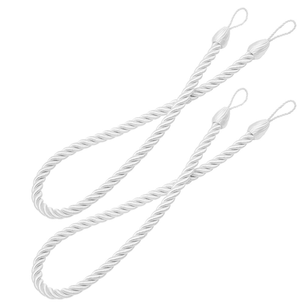 1Pc Crystal Beaded Tassel Curtain Tieback Decorative Curtain Curtains Cord Accessories Room Decor Home Rope Buckle Tie For: White