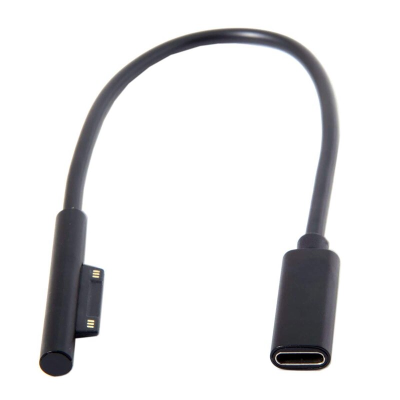 0.2m usb-c-laddningskabelhona för surface pro 6/5/4/3- bärbar dator 1/2, 45w 15v- pd laddningskabel