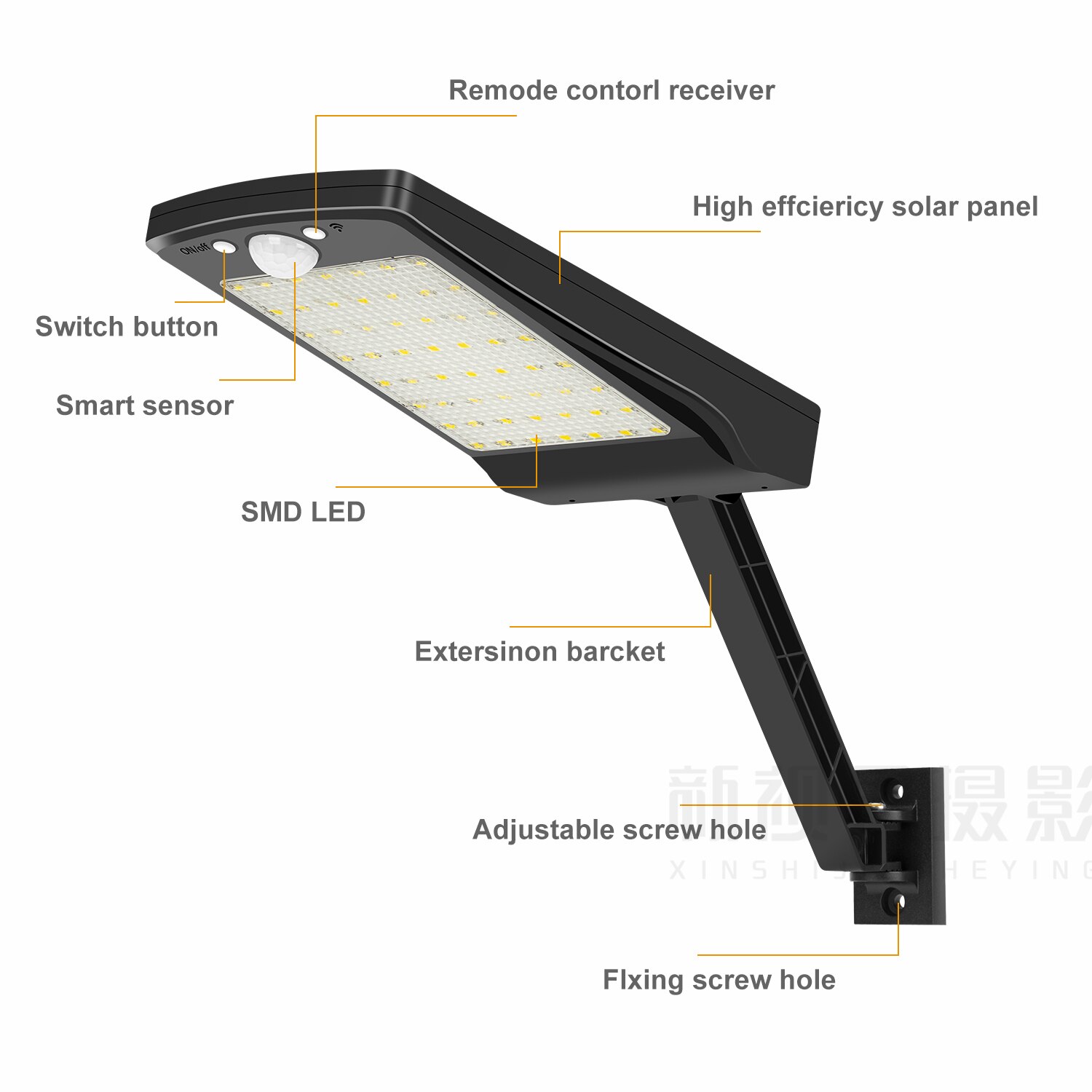 56 led solcellslampor utomhus gångväg trädgårdslampor vägglampa rörelsesensor-lampa fjärrkontrolllampa