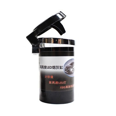Auto Aschenbecher beleuchtet Mit LED Licht Asche Zinn Trinken Halfter Telefon Halfter Tasse Halfter Aschenbecher Schwarz und silber: Schwarz