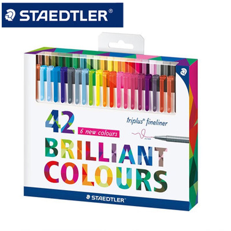 Staedtler 334 c42 farvede kunst tuschpenne maleri pen brevpapir skole kontorartikler 0.3mm fine linie tuschpenne 42 farver