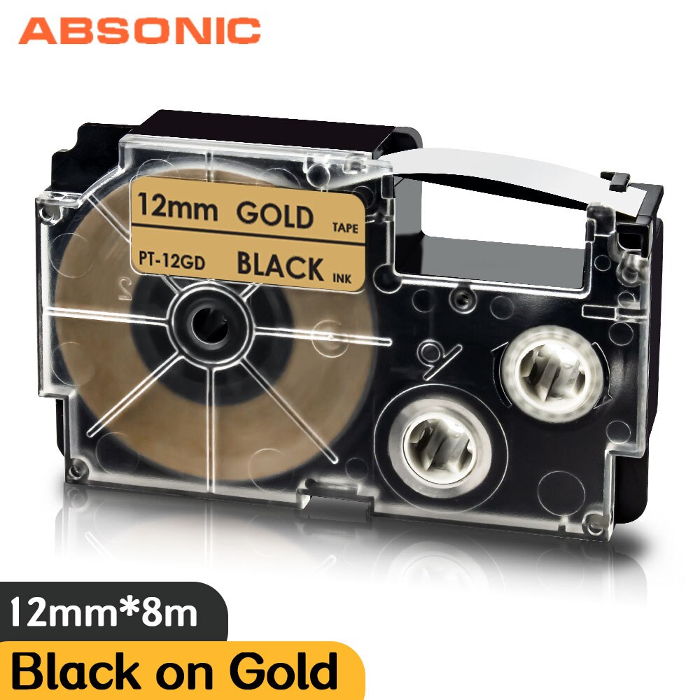 XR-12WER Replacement Casio Label Tape XR 12WER Red on White 12mm*8m Label Cassette for Casio Label Printer KL-750 KL-7400 KL-820: BK