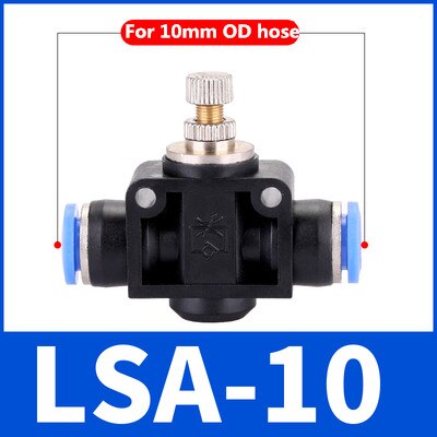 Pneumatik Luft Drossel Ventil Geschwindigkeit Control Schnell Schlauch Rohr Wasser Fitting Anschluss Pneumatische Fittings Einstellen 4mm 6mm 8mm 10mm: LSA-10