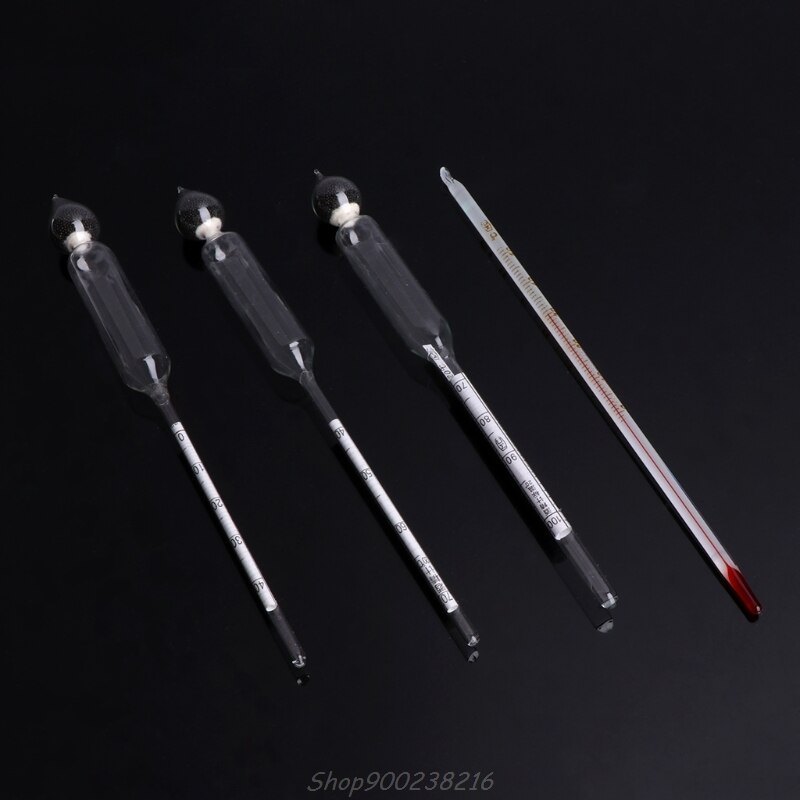 3 pièces 0-100% hydromètre alcomètre testeur ensemble alcool Concentration mètre + thermomètre