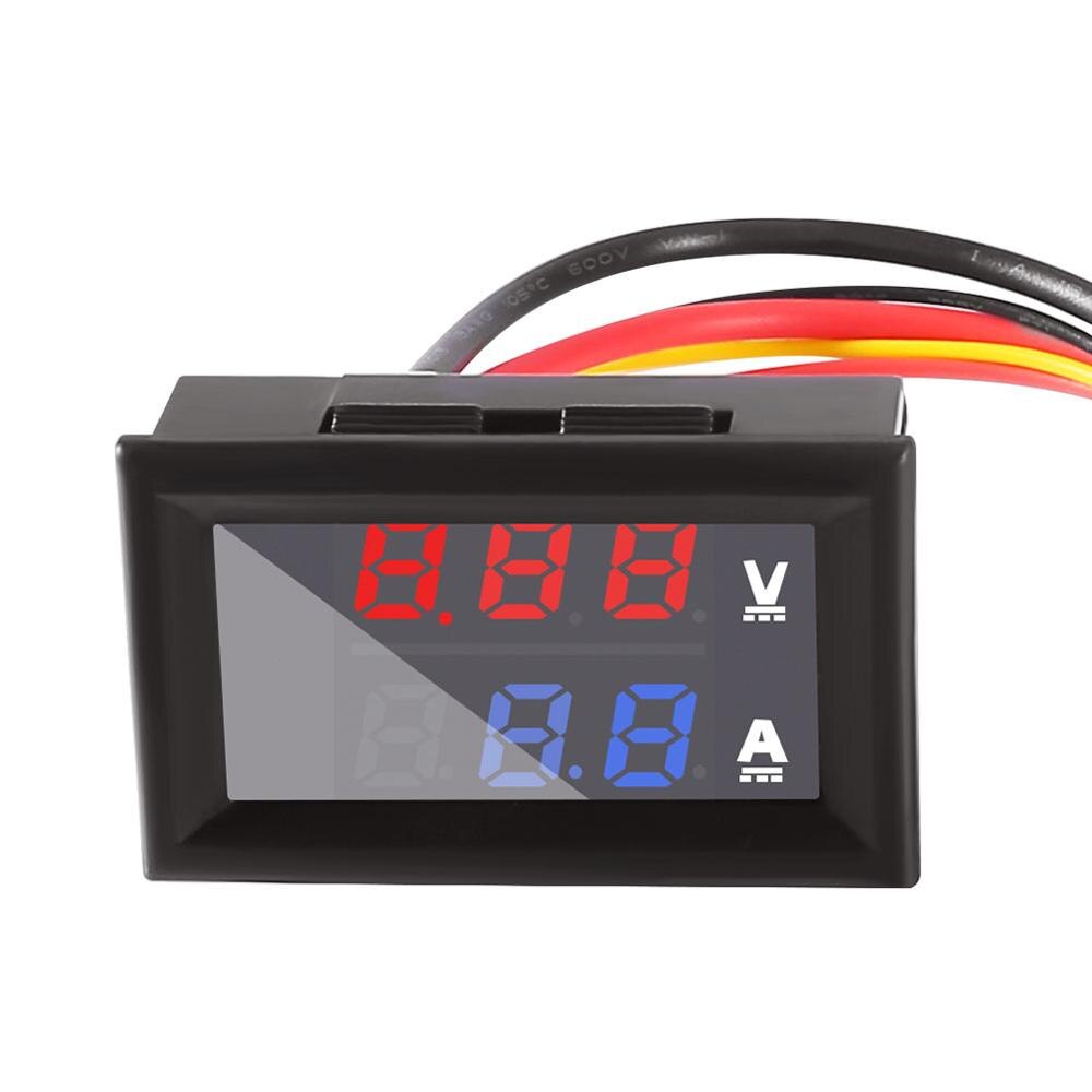 0.28"LED DC0-100V 10A Digital voltmeter Ammeter 2in1 Multimeter 12V/24V Voltage Amperage Meter Volt Amp Gauge Panel