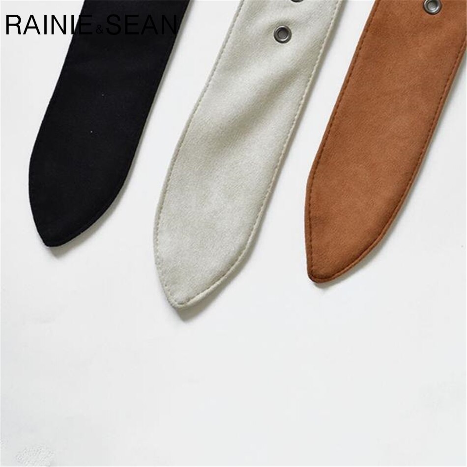 Cinturones de terciopelo para mujer, cinturón ancho de ante, color Beige, blanco, negro y marrón, corsé de otoño e invierno