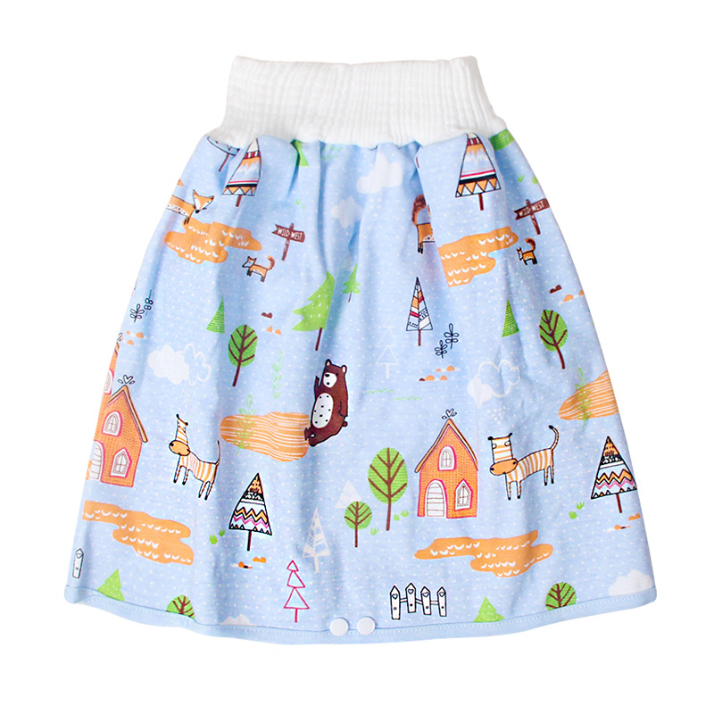 Jupe à couches pour bébé, pantalon d&#39;entraînement à la propreté, en coton, imperméable, Anti-mouillage, vêtements de nuit: Bear Forest