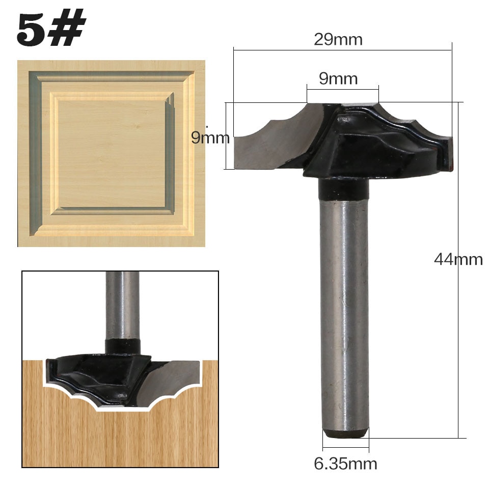 1 pc 1/4" Shank Woodworking Door Frame Router Bits for wood carbide lassical door cabinet bits Engraving Milling Cutter