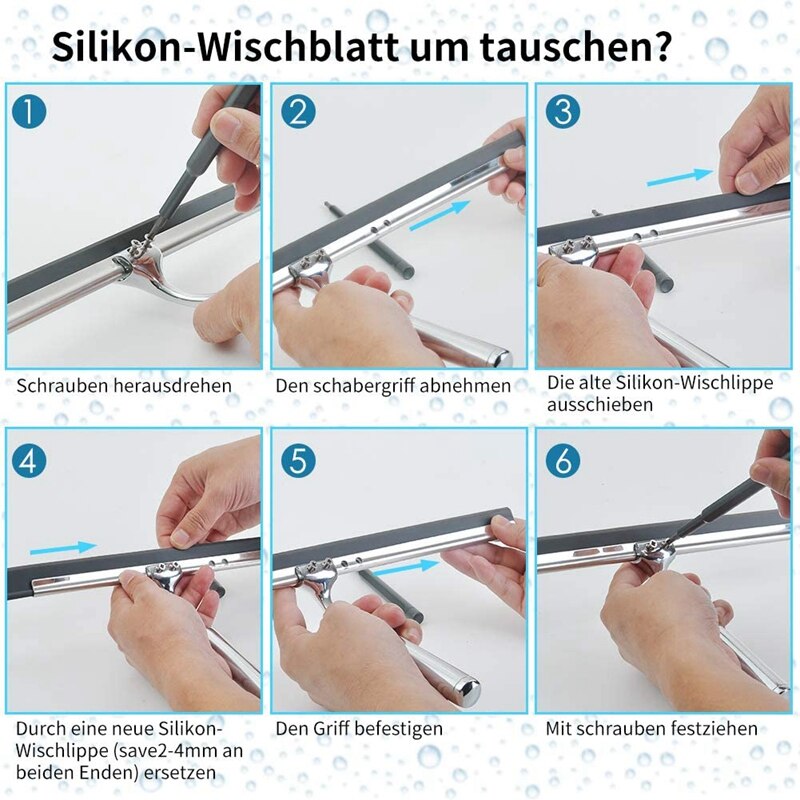 Förderung! 31 Cm Dusche Rakel Edelstahl Dusche Rakel Fenster Rakel Wischer Glas Rakel Für Reinigung Badezimmer Mirr