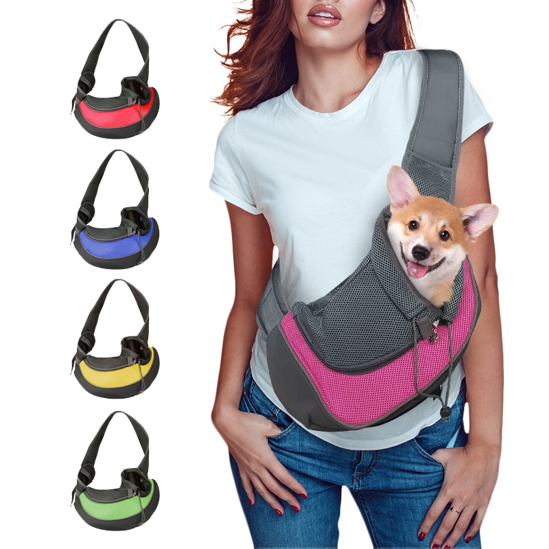 Sac fourre-tout de sac à main de transporteur de chiot d'animal de compagnie S/M sac à bandoulière extérieur de chien de voyage maille Oxford confort simple léger commode