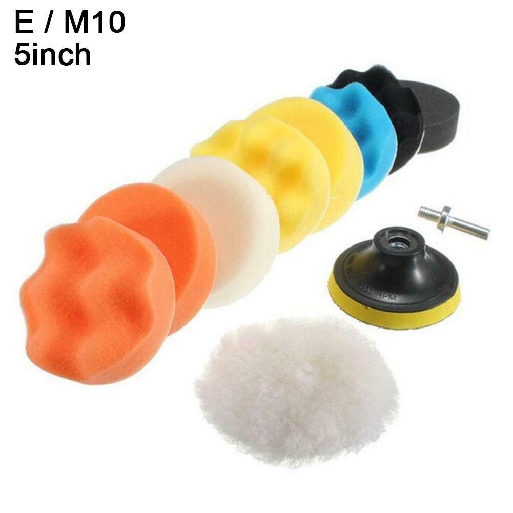 5inch Car Polishing Disc 11Pcs/Set Self-Adhesive Buffing Polishing Adapter Sponge Wool Waxing For Car Polisher Wheel Pad Dr S7L5: M10