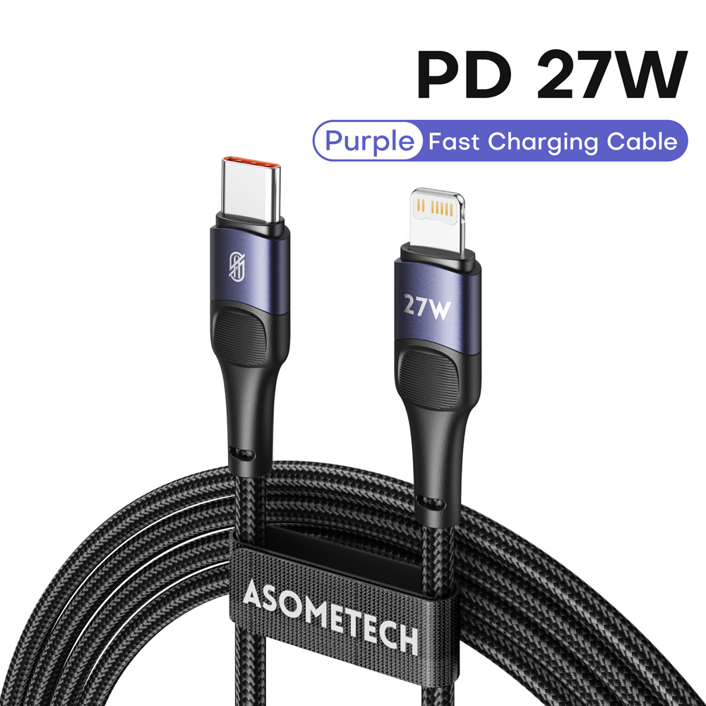 27W Pd Usb Type C Kabel Voor Iphone 14 13 12 Pro Max Mini Xs Xr X 8 Ipad macbook Snelle Oplaadkabel Type C Naar Verlichting Draad Koord: Blauw / 2m